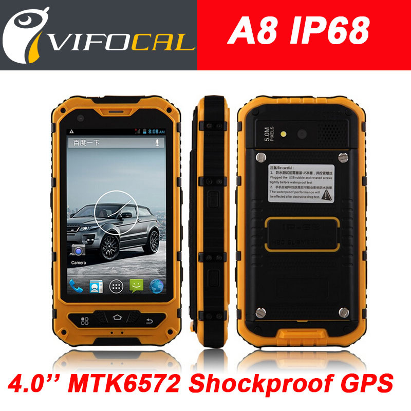 Original A8 IP68 Waterproof Shockproof Rugged Phone MTK6572 Dual Core 4 0 Gorilla Glass Android 4