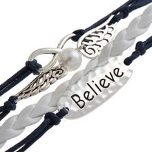 new 2014 fashion designer ornamentation promotion origami owl Pu Braided Wax Cord Love bracelets bangles 