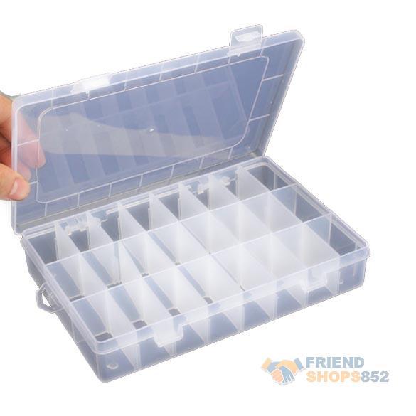 24 Grid Transparent Plastic Box Jewelry Nail Tip Storage Box CompartmentsKSKS