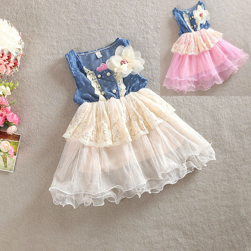 Sleeveless denim bubble dress