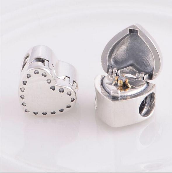 New 2014 Gift from the heart clear cz charms 925 sterling silver jewelry LW347 Fits Pandora