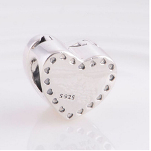 New 2014 Gift from the heart clear cz charms 925 sterling silver jewelry LW347 Fits Pandora