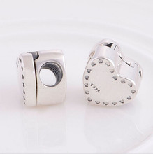 New 2014 Gift from the heart clear cz charms 925 sterling silver jewelry LW347 Fits Pandora