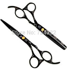 Professional 6 0 5 5 Hairdressing Scissors shears Set 304C steel Barber Hair Cutting Straight Thinning