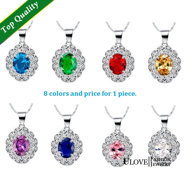 Fashion Flower Necklace with Green Stones Crystal Jewelry Female ...