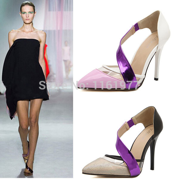Pink Pumps Wedding Shoes Glitter Sexy High Heels Lotita Sapato de Mulher Sapato Salto Neon Shoes