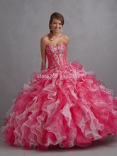 Princess New Arrival Ball Gown Ruffles Blue Quinceanera Dresses 2014 Crystals Sexy Vestidos De Quinceanera 2014