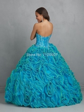 Luxury Turquoise Ball Gowns Quinceanera Dresses 2014 Blue Ruffles Sexy Crystals Rhinestone Vestidos De Quinceanera Girl