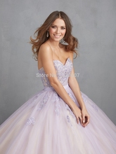 Free Shipping Embroidery Lavender Light Purple Turquoise Blue Quinceanera Dresses Vestidos De Quinceanera 2014 Ball Gowns