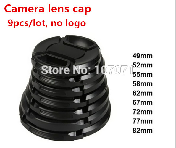 Len Caps 9pcs Camera lens cap lens for nikon canon 49mm 52mm 55mm 58mm 62mm 67mm
