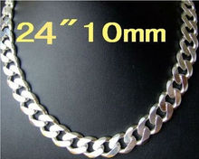 men jewelry Wholesale fashion 925 silver beautiful new big chain 24 inch necklace Super price !Free Shipping YBLN196