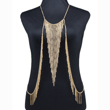 Stunning Sexy Body Belly Waist Women Lady Tassel Choker Necklace Gold Chain Necklace Party Evening Dress