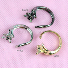 M112″Wholesale 3pcs/lot  New Fashionable Lovely Rings Cute Small Cat Ring
