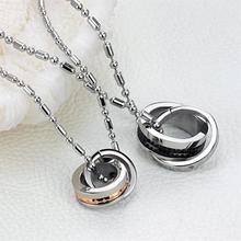 2015 Sale Freeshipping Round Collar Free Shipping New Jewelry Wholesale Fashion Rose Titanium Steel Couple Necklace