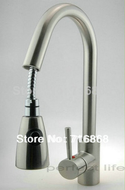 8688 1 5 Construction Real Estate Modern Style Faucet Deck Mounted Nickel Brushed Pull Out kitchen