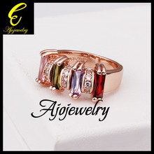 Size 8 Free Shipping Marriage Jewelry 18K Rose Gold Plated Color Zircon Ring