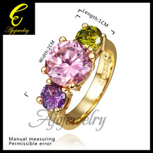 Size 8 Free Shipping Marriage Jewelry 18K Yellow Gold Plated Zircon Ring