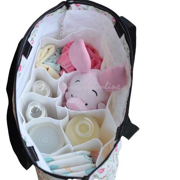 Portable Baby Nappy Bags 7 Liners Travel Diaper Nappy Organizer Bag Stuffs Insert Storage Handbag BHU2