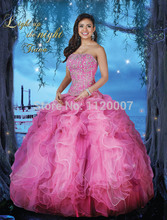 2015 Masquerade Gowns Sexy Girlish Vestido de Debutante Para 15 Anos Dress for 15 Years Hot Pink Quinceanera Dresses Ball Gowns