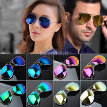 2014 Summer Hot Unisex Retro Vintage Womens Men Mirrored Aviator Lens Sunglasses Christmas Bans Holiday Sun Glasses