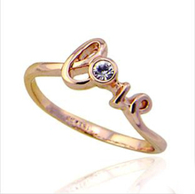 18K gold-plated  ring jewelry love letters B9       H009