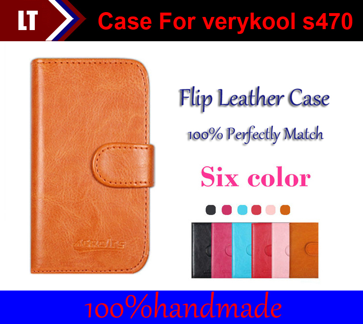 Six colors optional Multi Function Card Slot Flip Leather Cases For verykool s470 Cover smartphone Slip