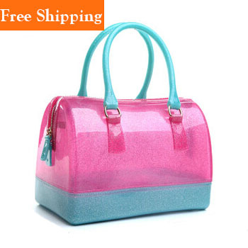 Beach Transparent Jelly Candy Color Bag Crystal Ladies Clear Tote Bags ...
