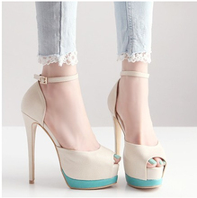 2014 Spring Summer brand New arrive pumps women’s Sexy high-heeled shoes sexy Fish mouth ultra high heels wedding shoes TH001