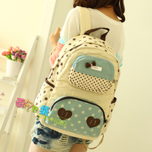 Baisoo stationery supplies cute canvas duffel zipper Mochila backpack rucksack for women student 31*13*42cm 1pc brand wholesale