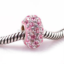 New 925 sterling Silver pendants for women charms Clear and pink Crystal beads jewelry fit pandora necklaces & Bracelets