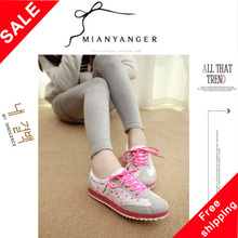 new 2014 women sneakers fashion sapatilhas feminino canvas tenis shoes brand casual shoes pink outdoor floral women sneakers