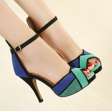 Hot sale new arrival fashion ladies sexy 10 cm sandals peep toes womens shoes green orange free shipping