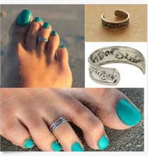 Women Lady Elegant Adjustable Antique Silver Metal Toe Ring Foot Beach Jewelry