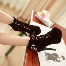 black brown red 12 cm sexy ankle thin heels buckle flock party Ankle boots W1HYZ 710