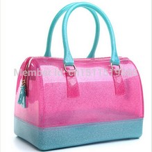 2014 fashion Famous Brand Furly candy bags women’s leather handbag jelly crystal bags beach bag candy color bucket handbag