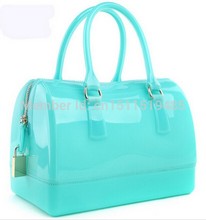 2014 fashion Famous Brand Furly candy bags women s leather handbag jelly crystal bags beach bag