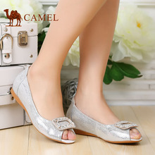 Camel Camel Shoes Fish Head Higher In The Spring Sweet Pearl Rhinestone Sheepskin Uppers 