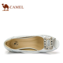 Camel Camel Shoes Fish Head Higher In The Spring Sweet Pearl Rhinestone Sheepskin Uppers 