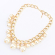 Hot Sale Big Pearl Necklace Women 2014 Wholesale Statement Chunky Jewelry For Women Free Shipping N015