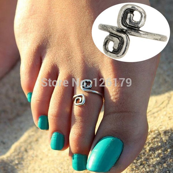 Women Lady Unique Retro Silver Plated Nice Toe Ring Foot Beach Jewelry Hot