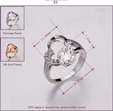 SI Valentine s Day Gift Swiss CZ Fashionable LOVE Heart 18K Gold Plated Ring For Girlfriend