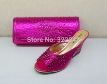 New Comming Italian Matching shoes and bag for african wedding and party