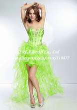 Festival Sweetheart Beaded Corset Ruffled High Low Prom Dresses Hot Pink JR681 Off Shoulder