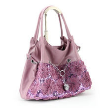 2014 Hot New Style Fashion Women’s Handbag Satchel Shoulder lace flower chain pendant PU leather large Messenger Purse Bags B059
