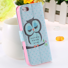 Owl Elf Sprite National Flavor Cute Matte Case for iphone 5 5S 5G Wallet Stand Flip