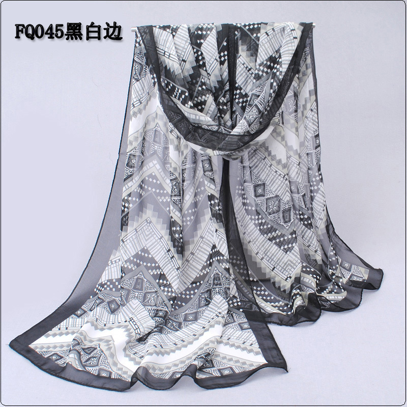 Long Chiffon Silk scarves 1PC 50 160cm Bohemian Style Geometry pattern print scarves WJ 267