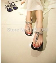 2014 New Summer Platform Flat Rhinestone Sandals Herringbone Flip Rome Women Shoes