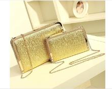 Free shipping Golden women fashion chain dinner hand bag single shoulder bag D048