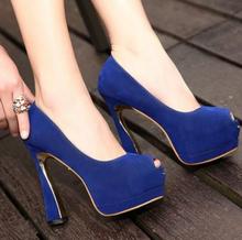 2014 Spring Summer brand New arrive pumps women’s Sexy high-heeled shoes fish mouth ultra high chunky heels high-heeled TH022