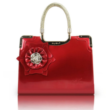 2014 Hot New Style Fashion Women’s Handbag charms big flower Purse Tote Bags shoulder bags patent leather messenger Bags B045